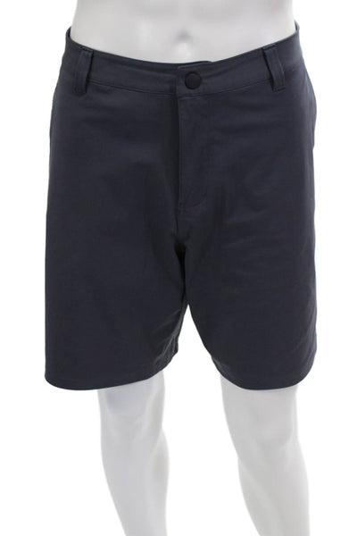 Rhone Mens Solid Four Pocket Snap Closure Chino Shorts Gray Size 36