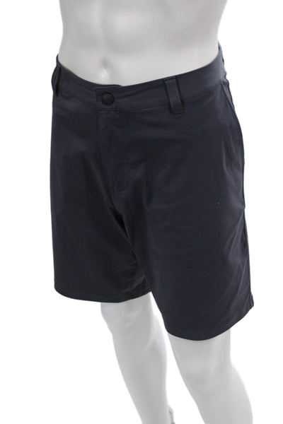 Rhone Mens Solid Four Pocket Snap Closure Chino Shorts Gray Size 36