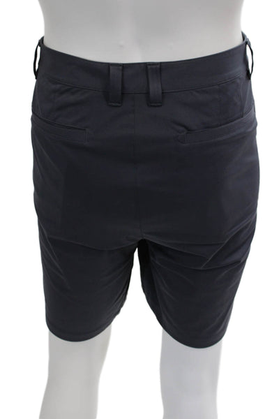 Rhone Mens Solid Four Pocket Snap Closure Chino Shorts Gray Size 36