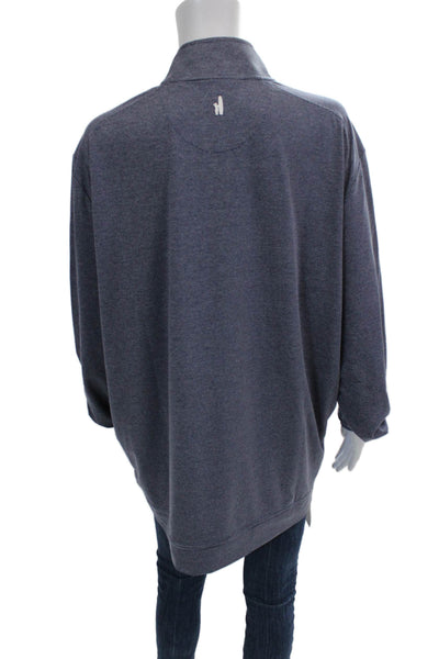 Johnnie-o Mens Striped High Neck Quarter Zip Sweatshirt Navy Size XL