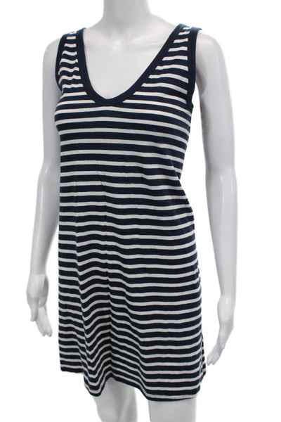 Everlane Womens Cotton Striped V-Neck Mini Tank Dress Navy Size XS