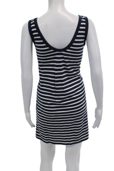 Everlane Womens Cotton Striped V-Neck Mini Tank Dress Navy Size XS