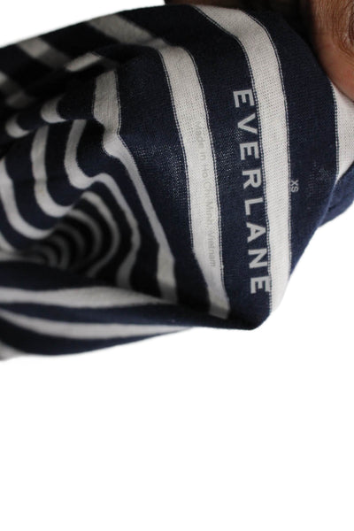 Everlane Womens Cotton Striped V-Neck Mini Tank Dress Navy Size XS
