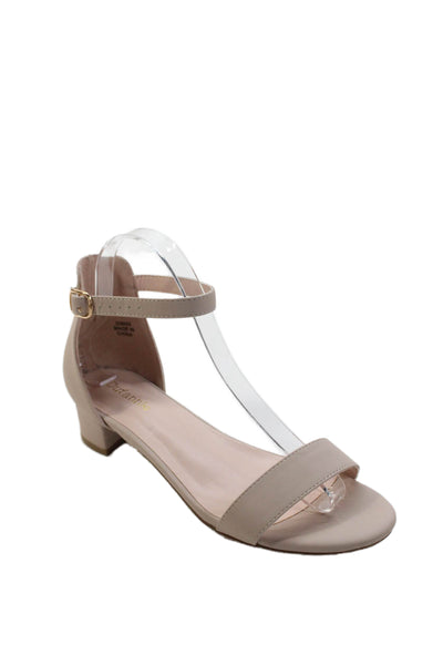 Dufannie Womens Block Heel Ankle Strap Sandals Brown Leather Size 6
