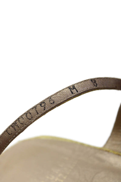 Stuart Weitzman Womens Snake Printed Slingback Sandals Yellow Leather Size 8M