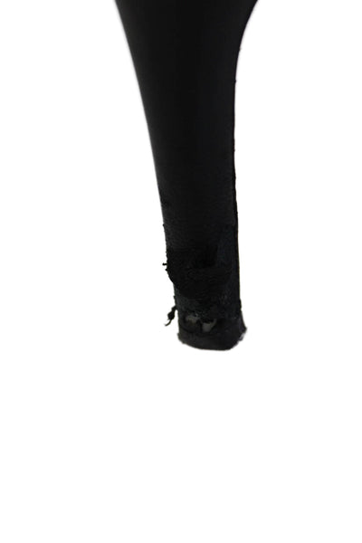 Vince Womens Leather Peep Toe Zip Up Ankle Heels Black Size 7