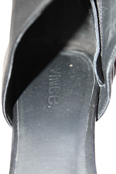 Vince Womens Leather Peep Toe Zip Up Ankle Heels Black Size 7