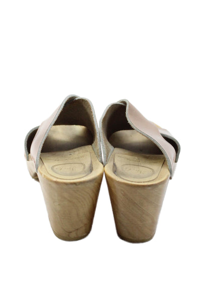 No. 6 Store Womens Leather Cross Strap Sandal Heels Gold Metallic Size 38 8