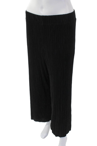 Anne Klein Womens Textured Elastic Waistband Lined Pants Black Size S