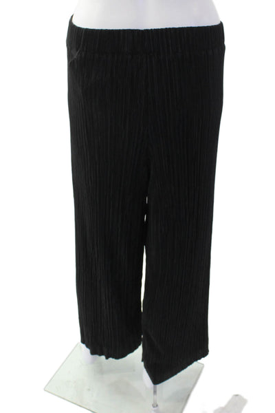 Anne Klein Womens Textured Elastic Waistband Lined Pants Black Size S