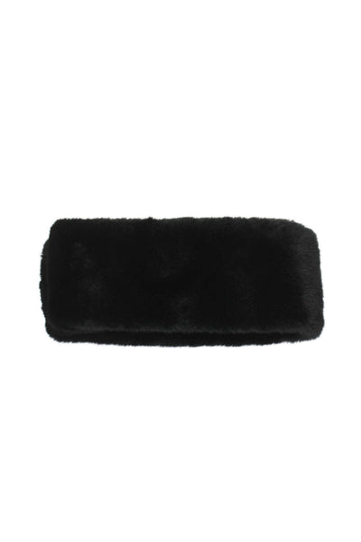 Max Studio Womens Textured Wrap Circular Fuzzy Scarf Black OS