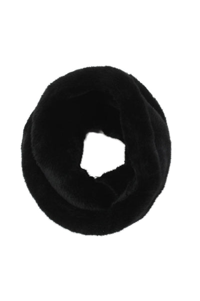 Max Studio Womens Textured Wrap Circular Fuzzy Scarf Black OS