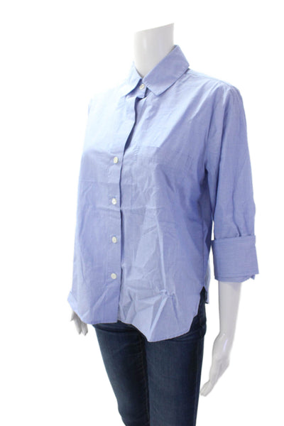 Madewell Womens Cotton Long Sleeve Button Up Blouse Blue Size 2XS