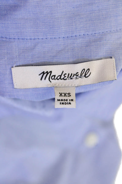 Madewell Womens Cotton Long Sleeve Button Up Blouse Blue Size 2XS