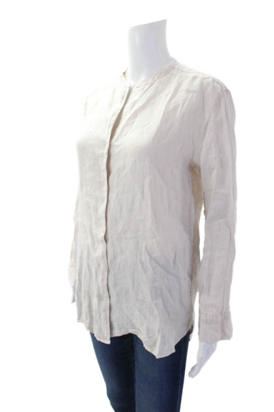 Standard James Perse Womens Cotton Long Sleeve Button Blouse Nude Size 0