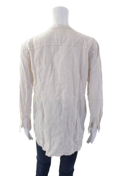 Standard James Perse Womens Cotton Long Sleeve Button Blouse Nude Size 0