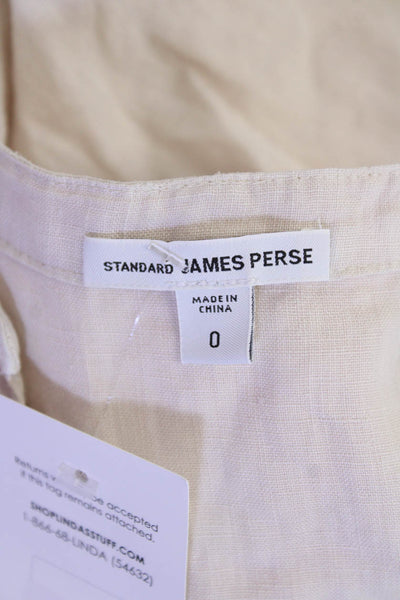 Standard James Perse Womens Cotton Long Sleeve Button Blouse Nude Size 0