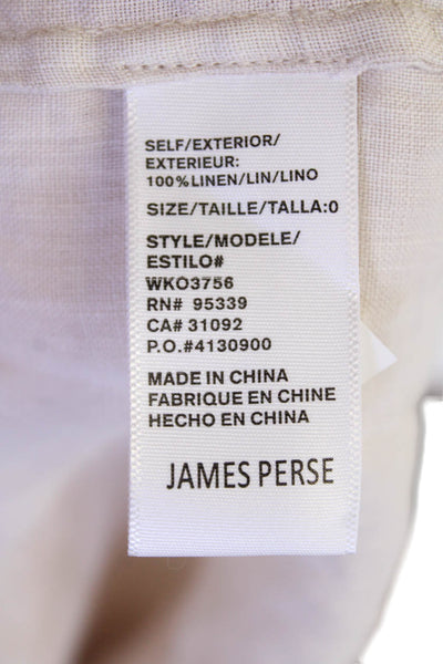 Standard James Perse Womens Cotton Long Sleeve Button Blouse Nude Size 0