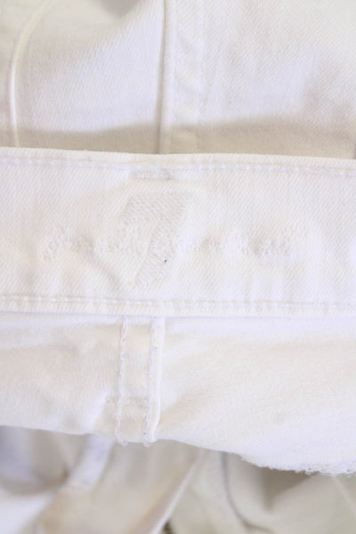 7 For All Mankind Womens Cotton Zip Button Slim Leg Pants White Size EUR 27