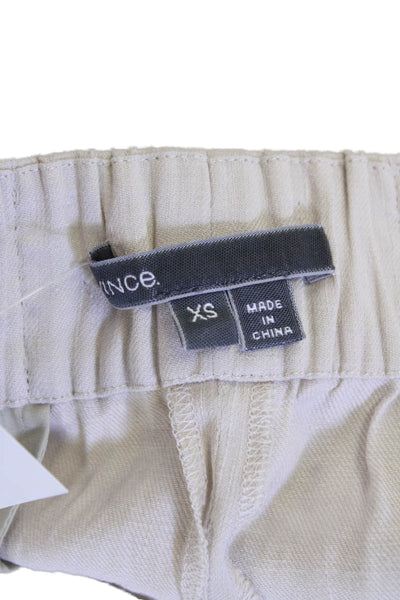 Vince Womens Textured Linen Belted Lined Shorts Khaki Size XS