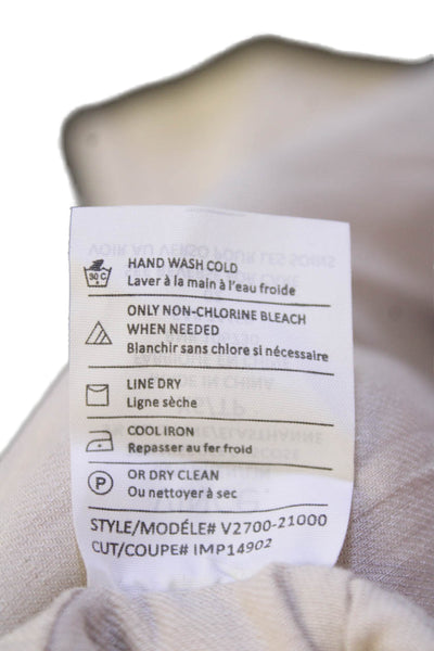 Vince Womens Textured Linen Belted Lined Shorts Khaki Size XS