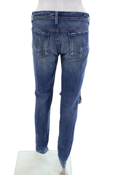Citizens of Humanity Womens Cotton Distressed Straight Leg Jeans Blue Size 30