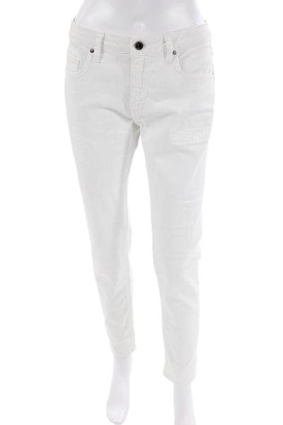 Victoria Beckham Womens Cotton Skinny Fit Zip Fly Denim Jeans White Size 30