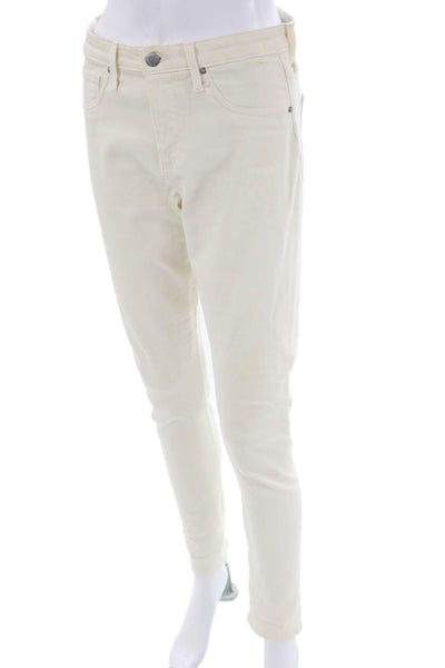 Adriano Goldschmied Womens Cotton Farrah Ankle Seamless Jeans Beige Size 28