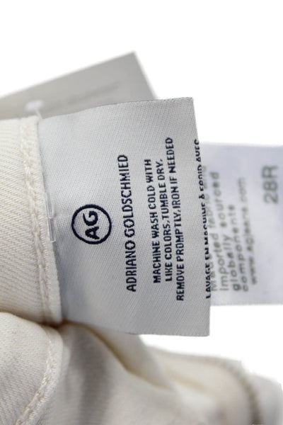 Adriano Goldschmied Womens Cotton Farrah Ankle Seamless Jeans Beige Size 28