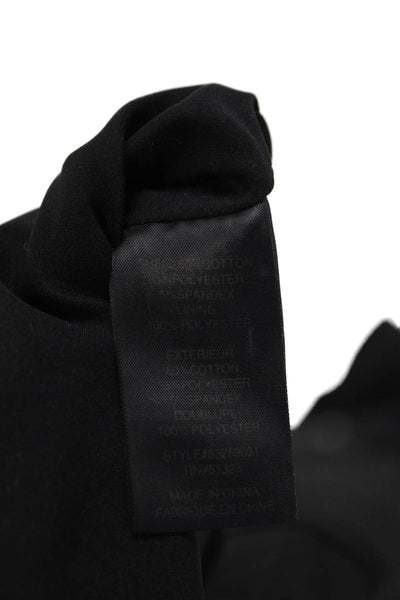 Cynthia Steffe Womens Cotton Collar Short Sleeve Pockets Dress Black Size 8