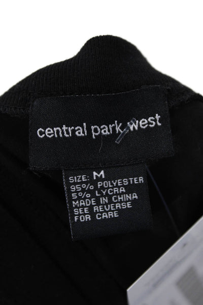 Central Park West Womens Scoop Neck Sleeveless Cuff Ankle Jumpsuit Black Size M