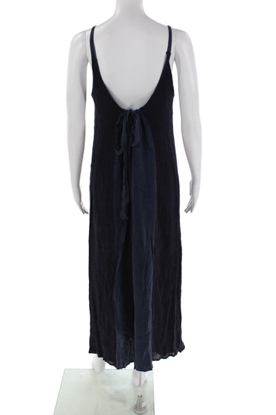 The Odells Womens V-Neck Tie Strap Lined Dress Navy Blue Size Medium