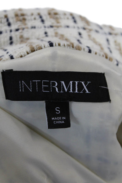 Intermix Womens Cotton Textured Collar Long Sleeve Jacket Brown Size S