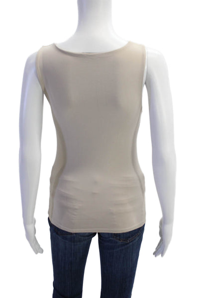 Zara Womens Stretch Solid Tank Top Beige Size S