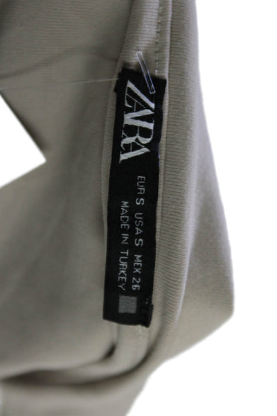 Zara Womens Stretch Solid Tank Top Beige Size S