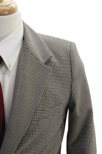 Zara Womens Checkered Button Up Blazer Jacket Black Size XS