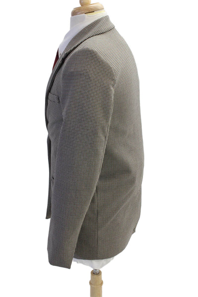 Zara Womens Checkered Button Up Blazer Jacket Black Size XS