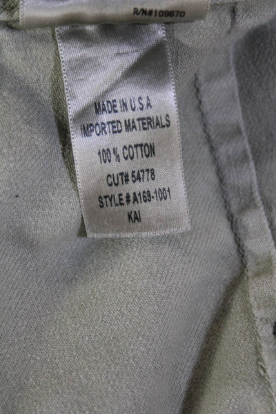 Agolde Womens Cotton High Waisted Straight Leg Cargo Pants Green Size 28