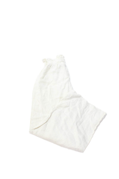 Zara Womens Linen Drawstring Waist Wide Legged Pants Light Beige Size 13-14