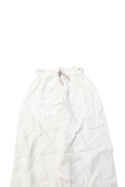 Zara Womens Linen Drawstring Waist Wide Legged Pants Light Beige Size 13-14