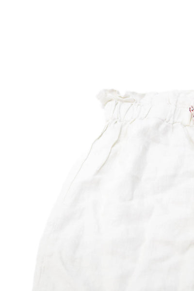 Zara Womens Linen Drawstring Waist Wide Legged Pants Light Beige Size 13-14
