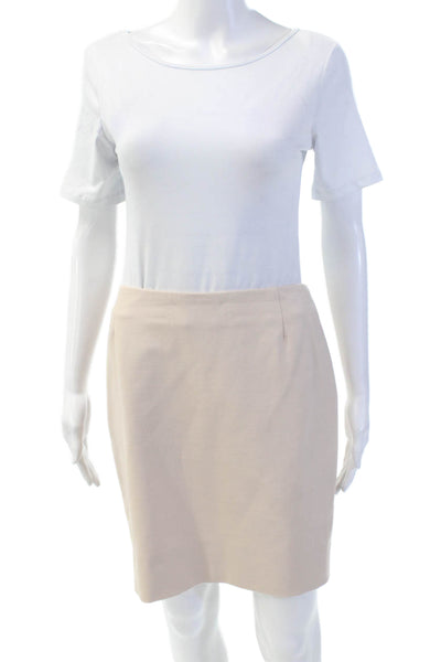 Akris Punto Womens Zip Up Mini Skirt Biscotti Beige Size 4