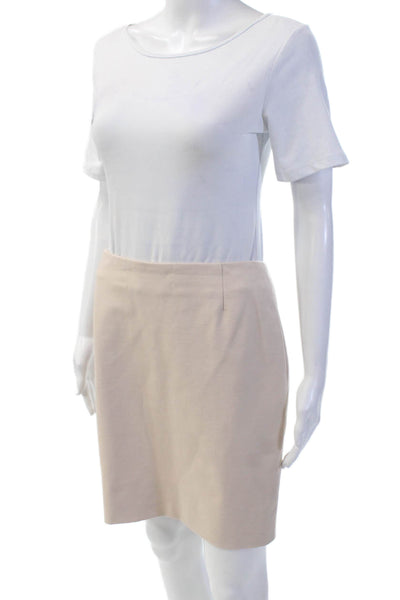 Akris Punto Womens Zip Up Mini Skirt Biscotti Beige Size 4