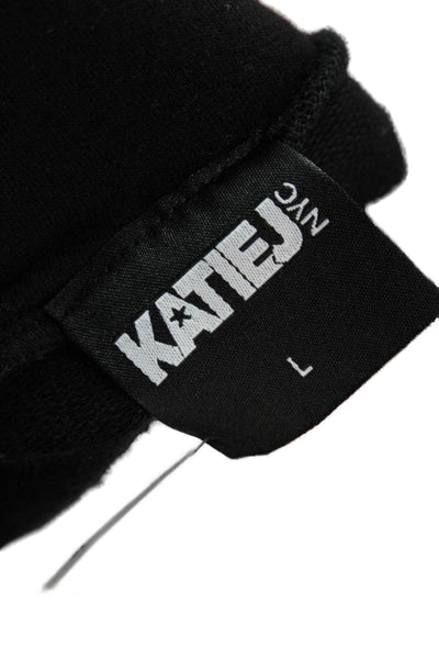 Katie J Girls Elastic Waistband Tiered Knit A Line Skirt Black Size Large