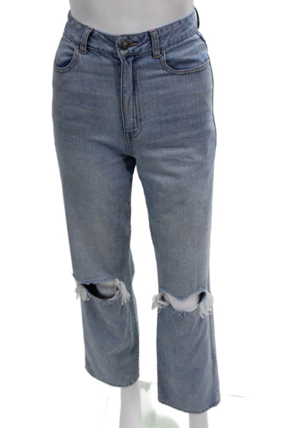 Katie J Girls Zipper Fly High Rise Medium Wash Straight Jeans Blue Size 16