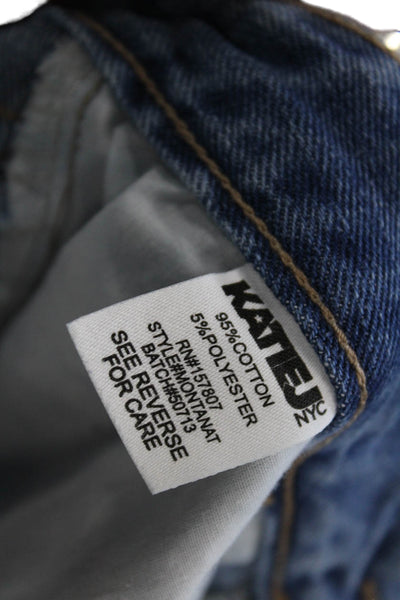 Katie J Girls Zipper Fly High Rise Medium Wash Straight Jeans Blue Size 16