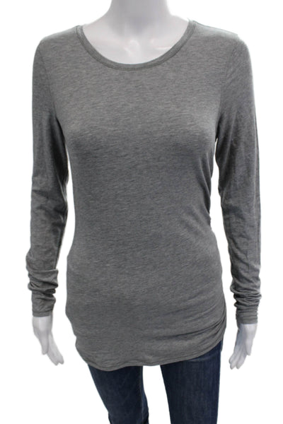 Lululemon Womens Ruched Round Neck Long Sleeve Top Gray Size 4