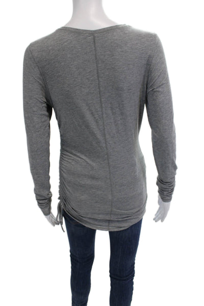 Lululemon Womens Ruched Round Neck Long Sleeve Top Gray Size 4