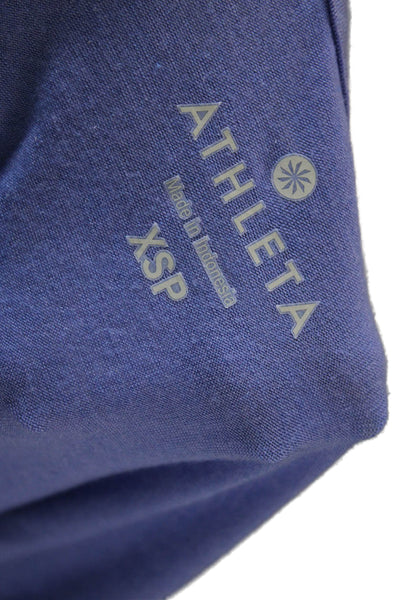 Athleta Womens Stretch Round Neck Short Sleeve Dress Purple Size XSP