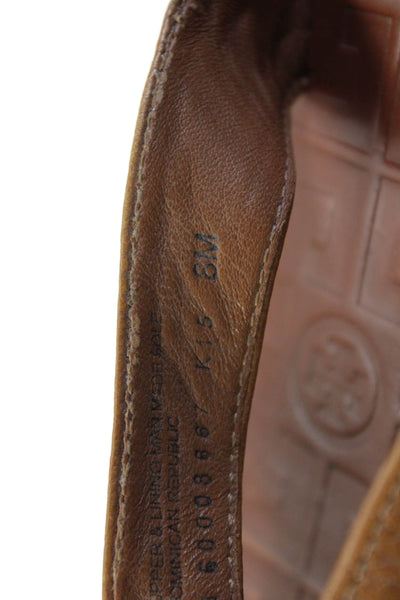 Tory Burch Womens Thong Strap Gold Tone Hardware Sandals Brown Size 8M